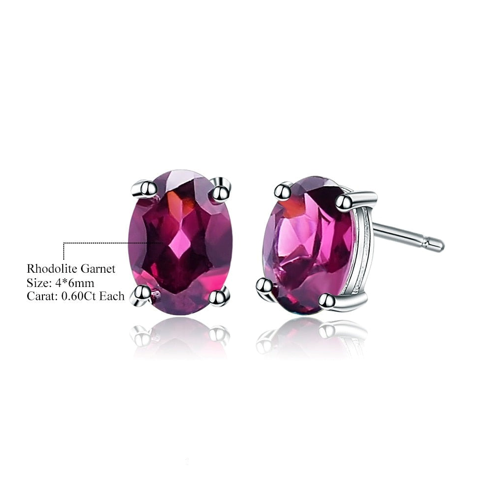 GRACE 1.2 CT. Oval Gemstone Stud Earrings in Sterling Silver