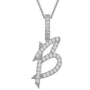 Collier avec pendentif initial en moissanite et argent sterling