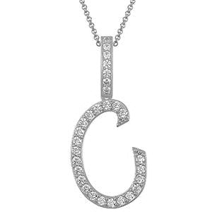Collier avec pendentif initial en moissanite et argent sterling