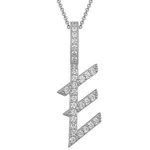 Collier avec pendentif initial en moissanite et argent sterling