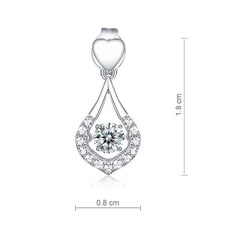 Pendientes colgantes con forma de lágrima de corazón y piedra danzante