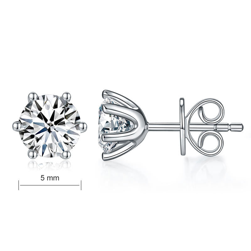 0.5 CT. Moissanite Diamond Stud Earrings in Sterling Silver