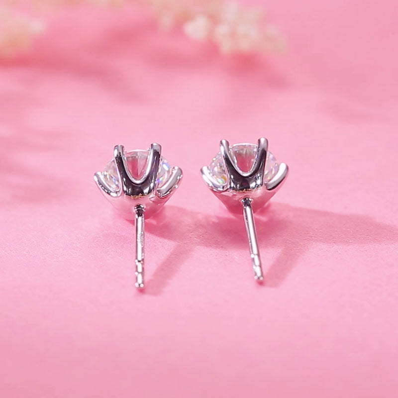 0.5 CT. Moissanite Diamond Stud Earrings in Sterling Silver