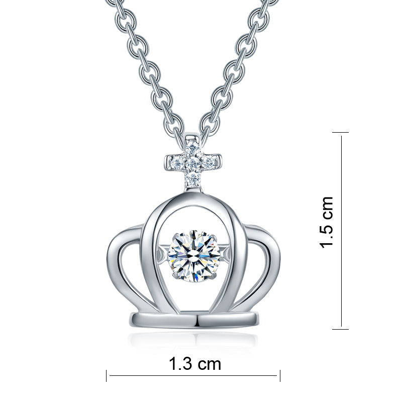 Crown Dancing Stone Pendant Necklace for Girls