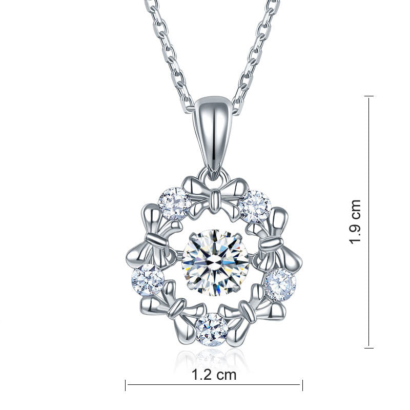 Collar con colgante de piedra danzante con círculo de cinta