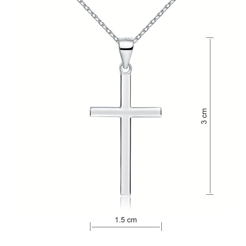 Cross Pendant Necklace in Sterling Silver