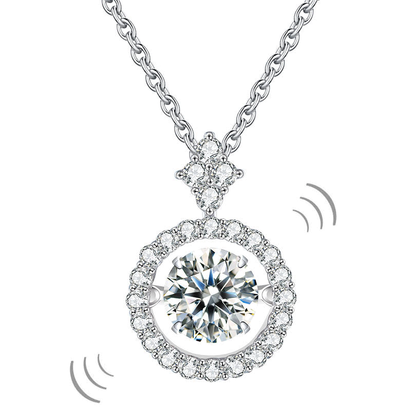 1 CT. Moissanite Diamond Dancing Stone Pendant Necklace
