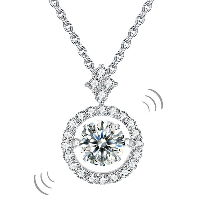 1 CT. Moissanite Diamond Dancing Stone Pendant Necklace