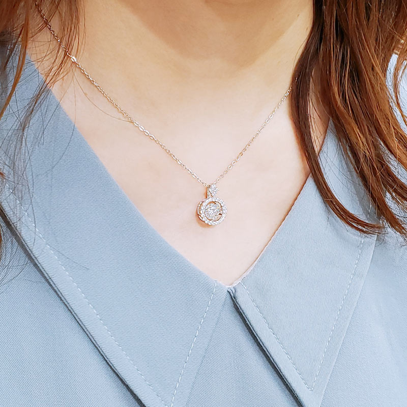 1 CT. Moissanite Diamond Dancing Stone Pendant Necklace