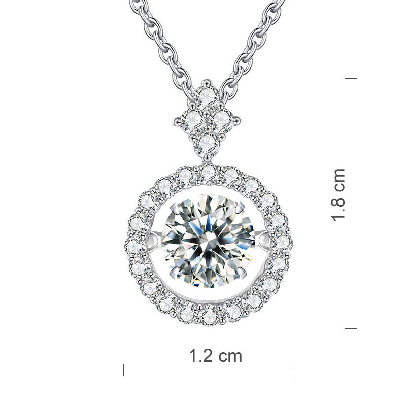 1 CT. Moissanite Diamond Dancing Stone Pendant Necklace