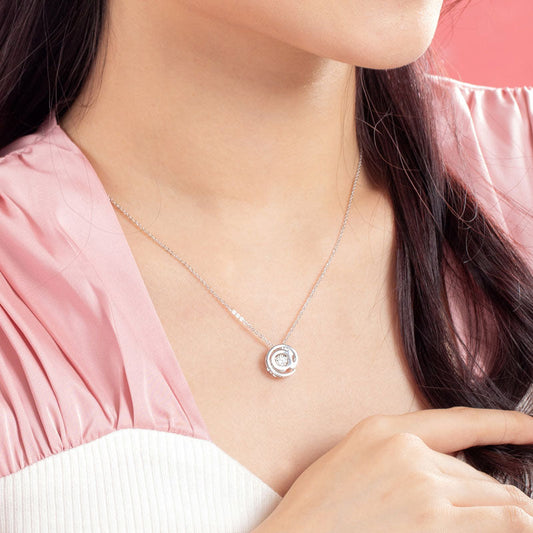 0.4 CT. Moissanite Diamond Dancing Stone @ Pendant Necklace