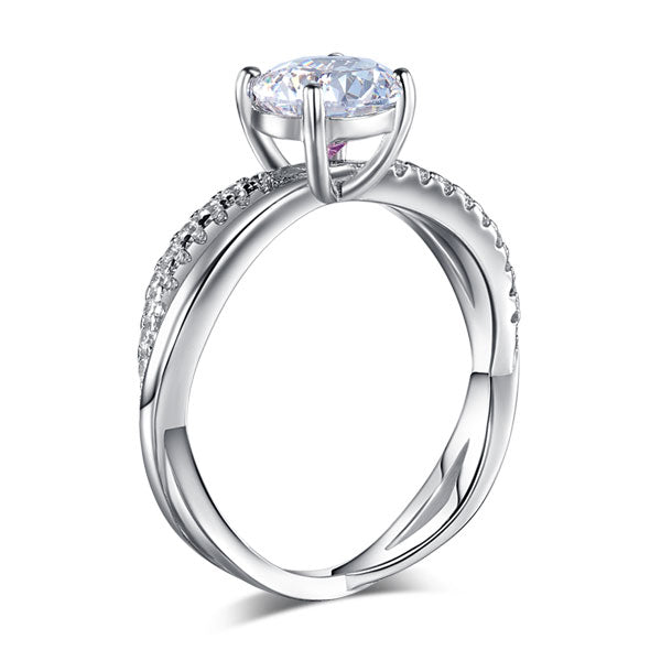 1.25 CT. Round Brilliant Cut Simulated Diamond Entwined Ring in Sterling Silver
