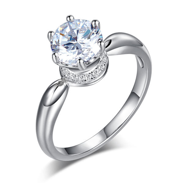 1.25 CT. Round Brilliant Cut Simulated Diamond Halo Ring in Sterling Silver