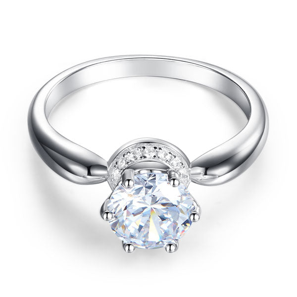 1.25 CT. Round Brilliant Cut Simulated Diamond Halo Ring in Sterling Silver