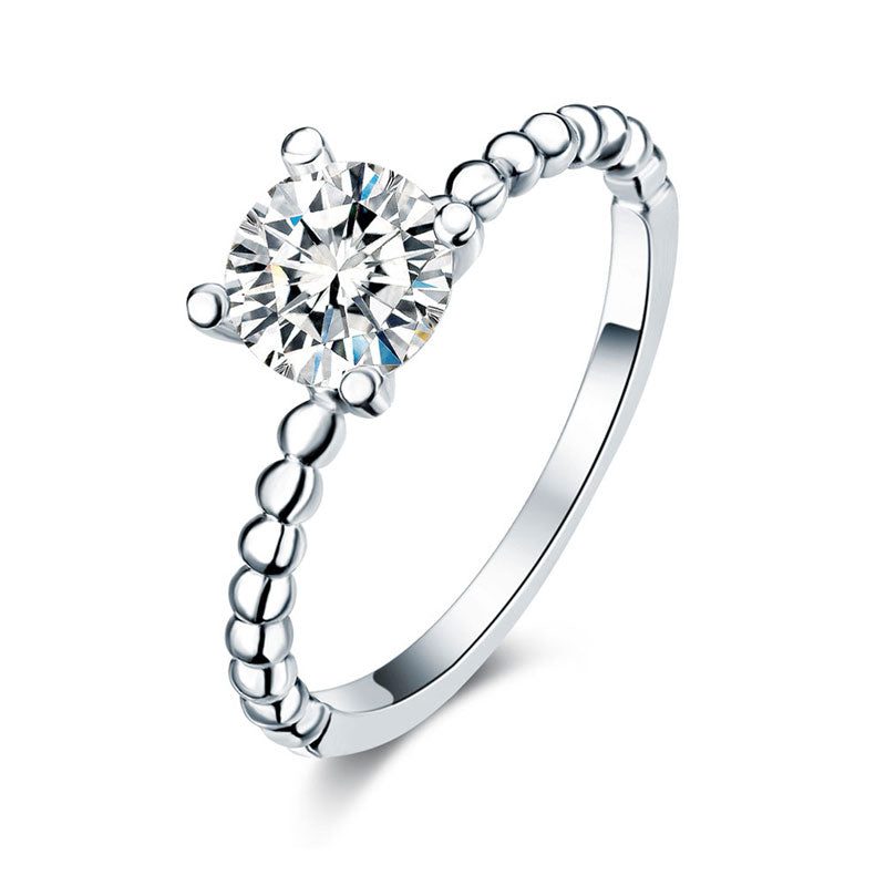 1 CT. Solitaire Simulated Diamond Semi Eternity Band Bridal Set