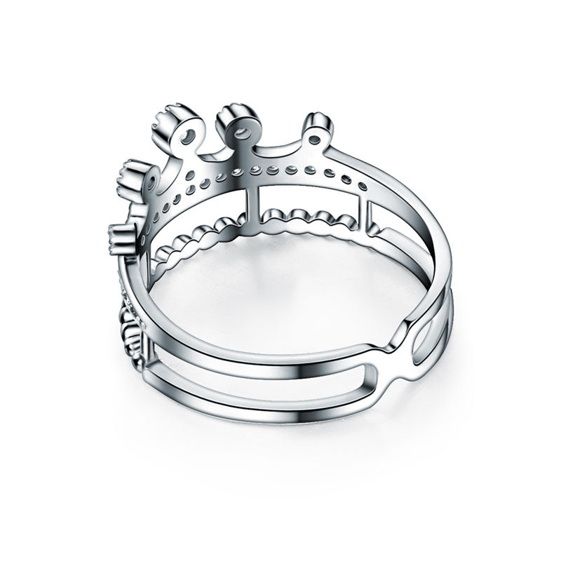 Pavé CZ Crown Ring in Sterling Silver