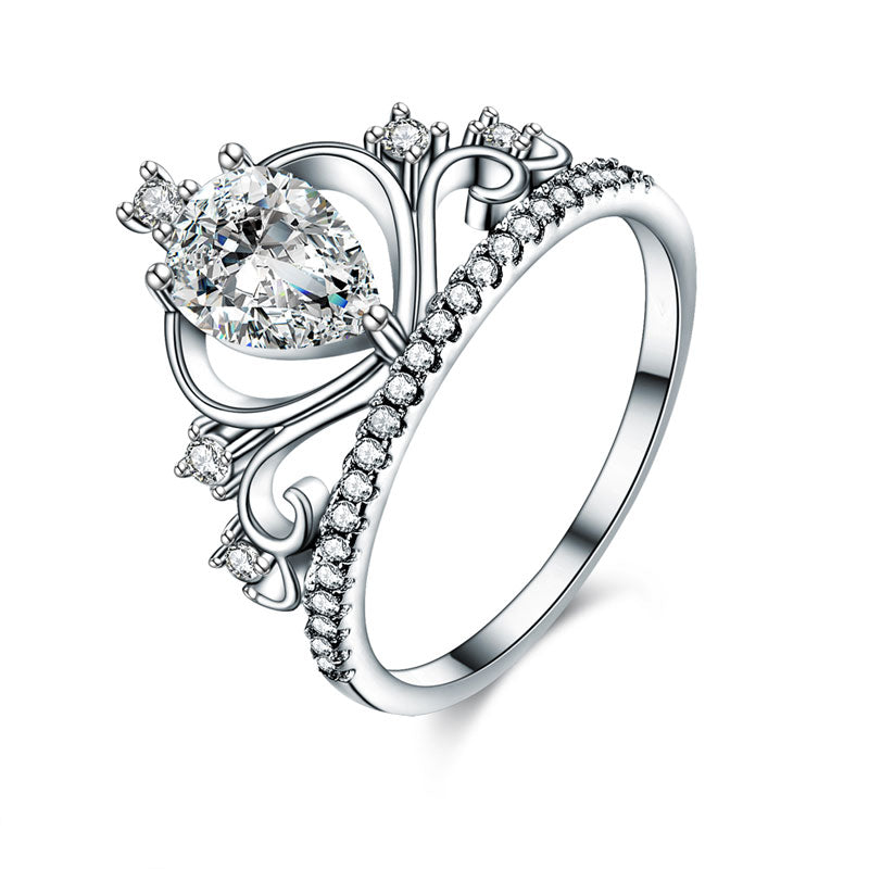 1 CT. CZ Crown Ring in Sterling Silver