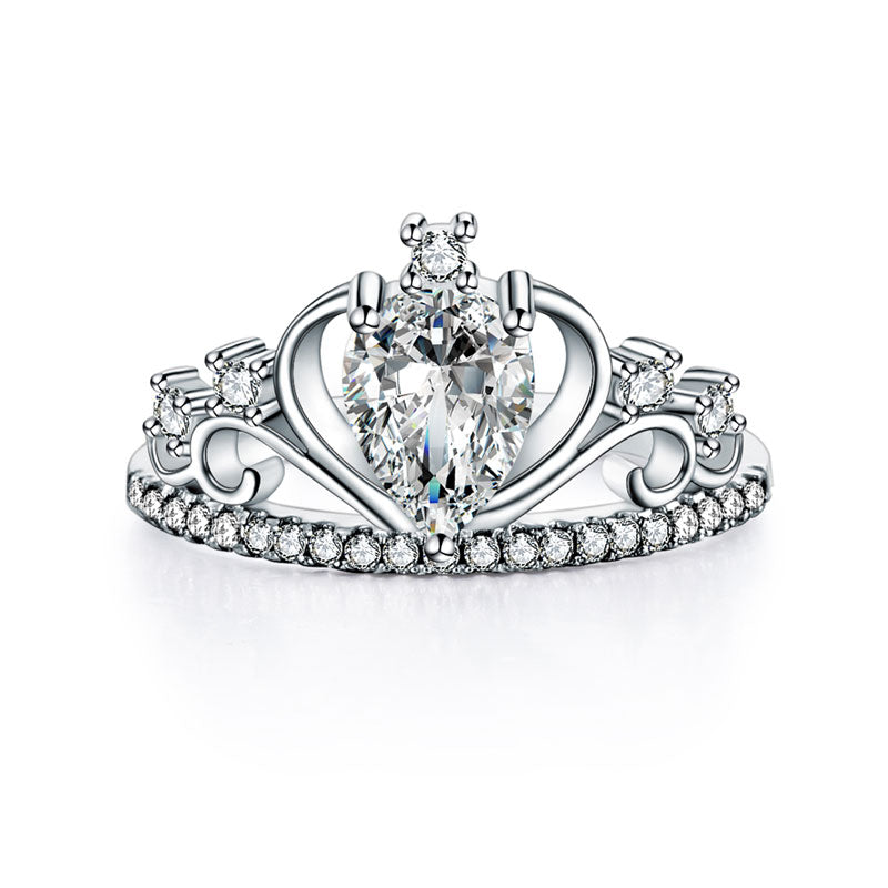 1 CT. CZ Crown Ring in Sterling Silver