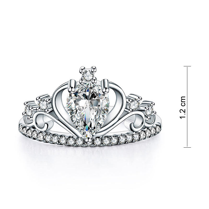 1 CT. CZ Crown Ring in Sterling Silver