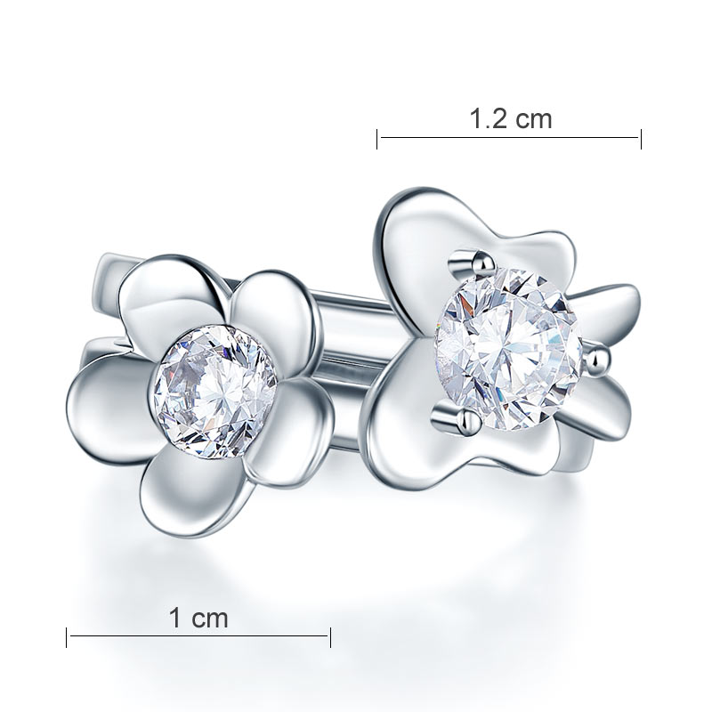 1 CT. Simulated Diamond Flower Butterfly Ring Set in Sterling Silver