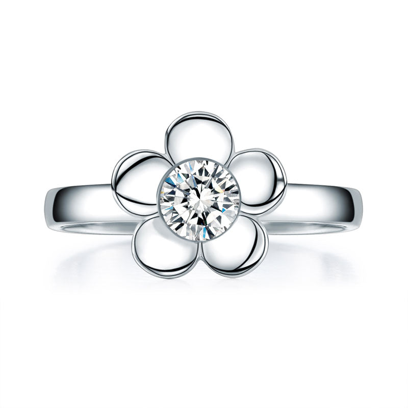 1 CT. Simulated Diamond Flower Butterfly Ring Set in Sterling Silver