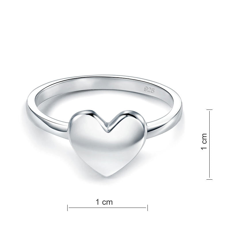 Anillo de corazón en plata de ley