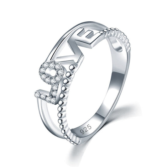 "LOVE" Band Ring in Sterling Silver