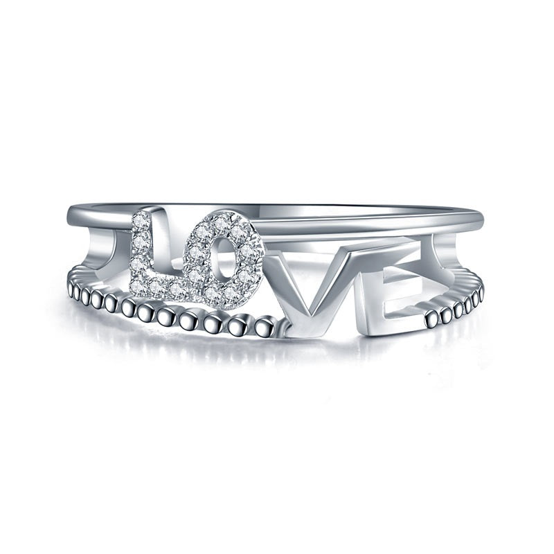 "LOVE" Band Ring in Sterling Silver