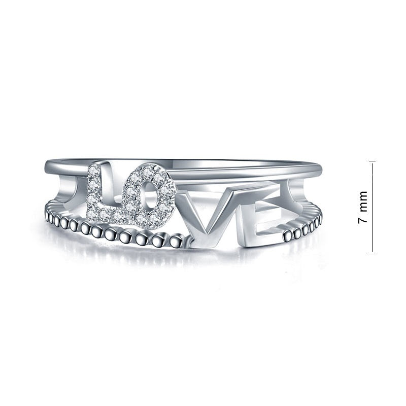 "LOVE" Band Ring in Sterling Silver