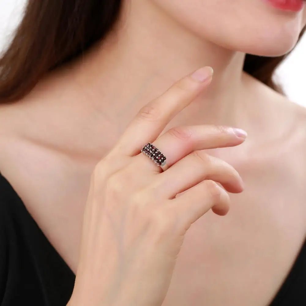GRACE Multi-Stone Band Ring in Sterling Silver