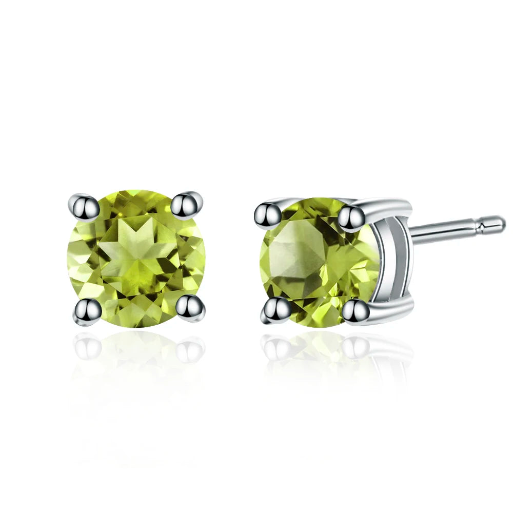 GRACE 1.28 CT. Round Gemstone Stud Earrings in Sterling Silver