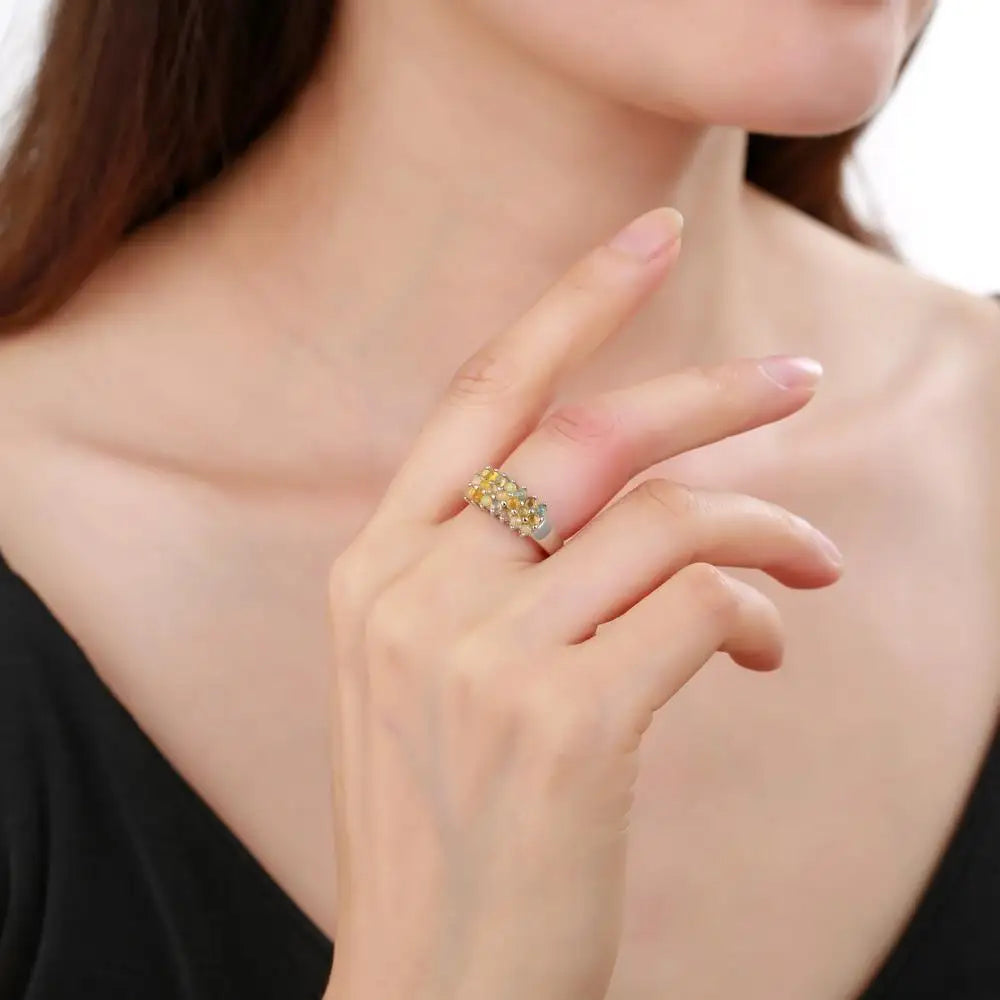 GRACE Multi-Stone Band Ring in Sterling Silver