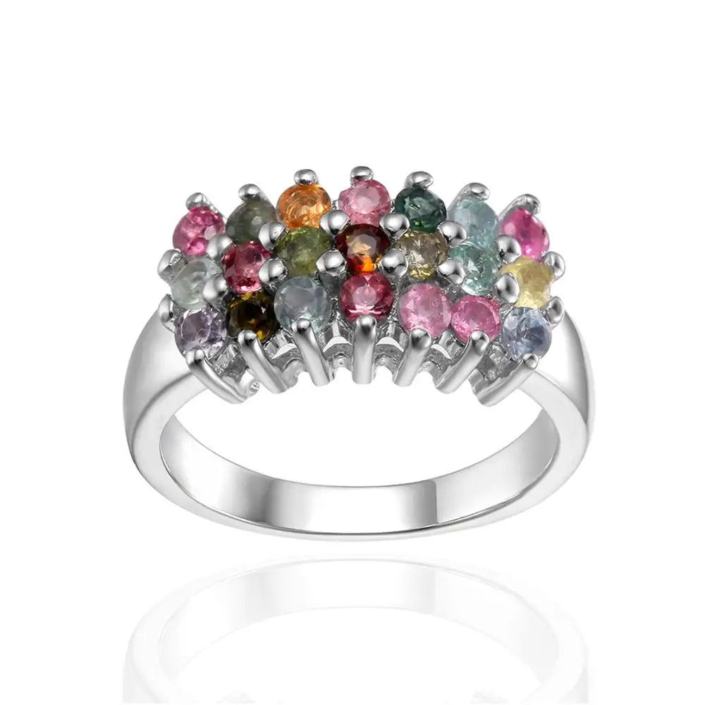 GRACE Multi-Stone Band Ring in Sterling Silver