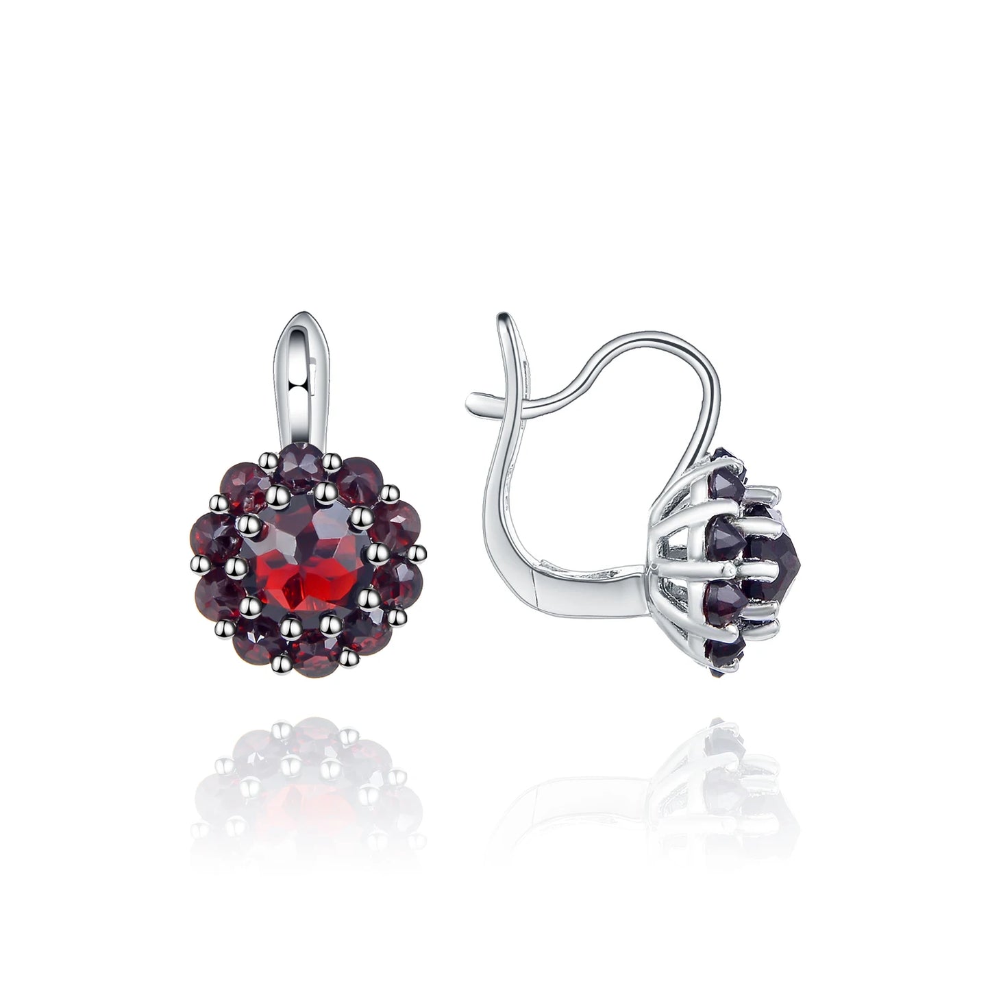 GRACE Gemstone Cluster Earrings Ring Set in Sterling Silver