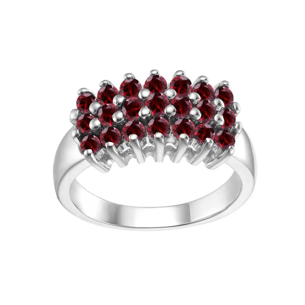 GRACE Multi-Stone Band Ring in Sterling Silver