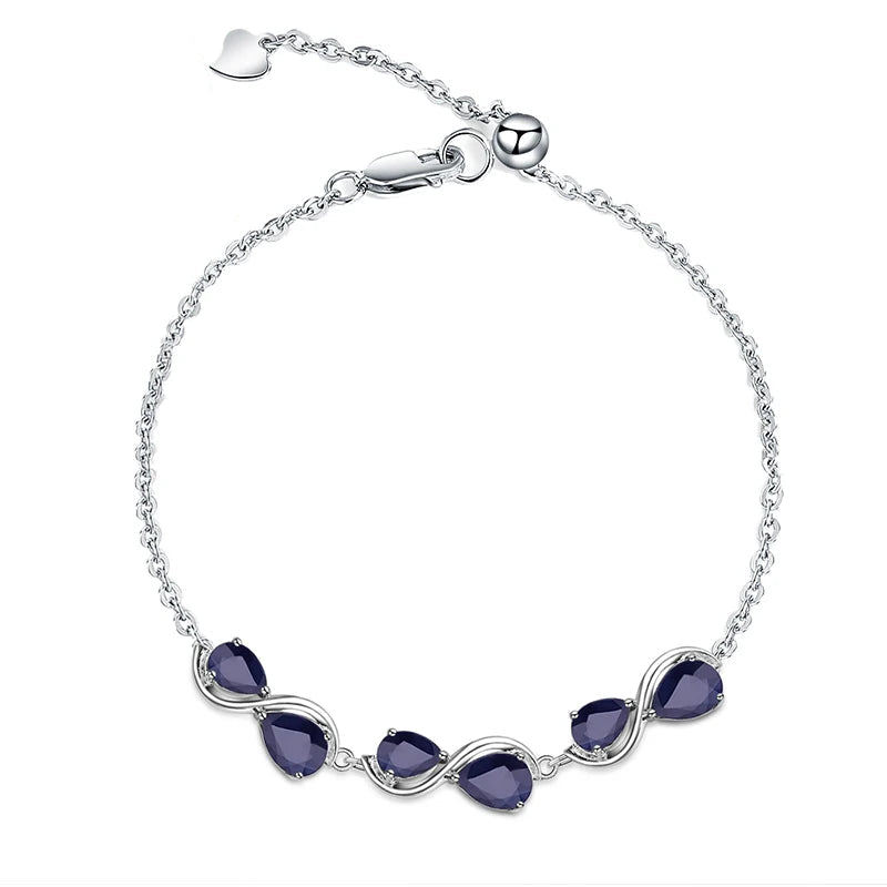 GRACE Pear Cut Twist Style Bracelet in Sterling Silver