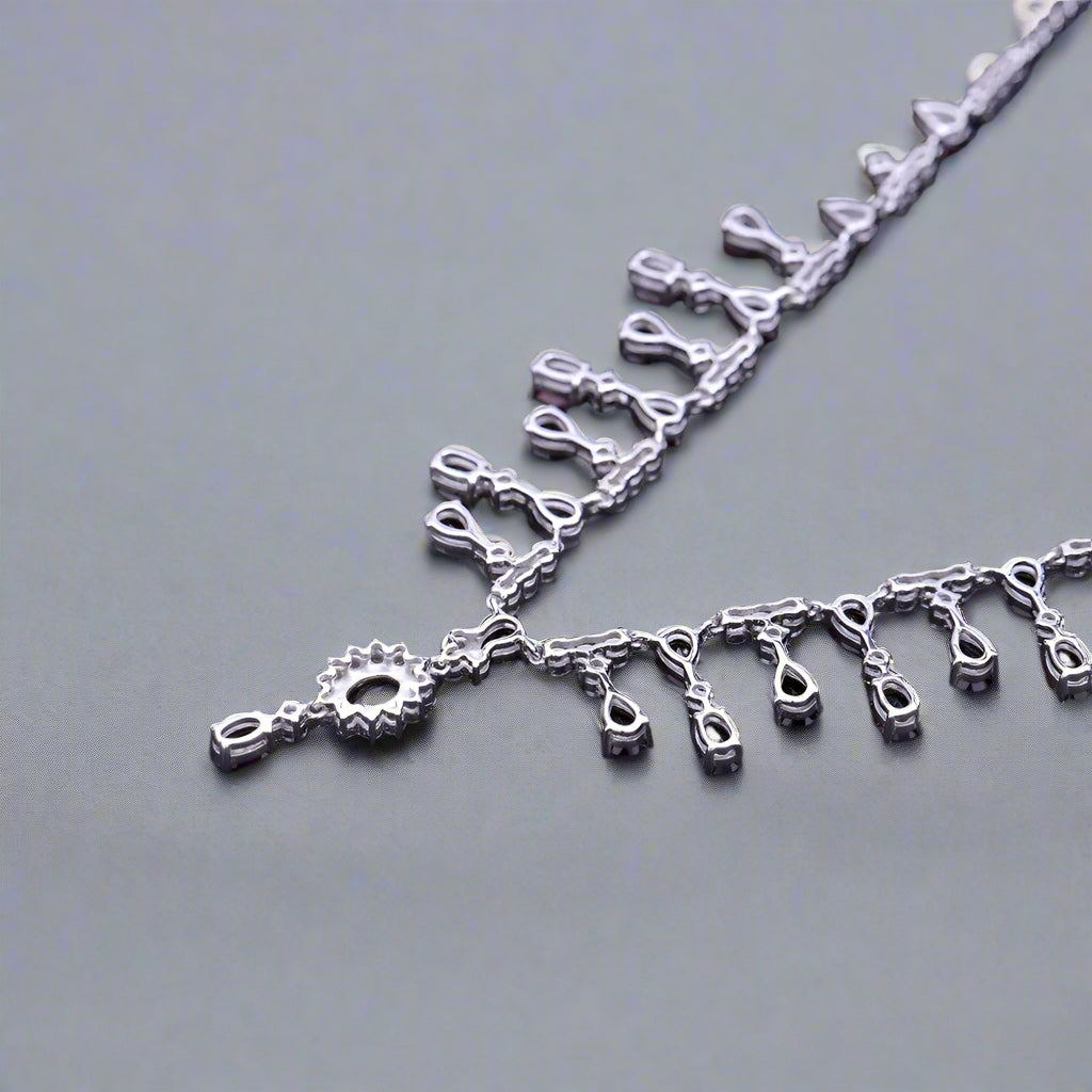 GRACE Bridal Gemstone Necklace in Sterling Silver