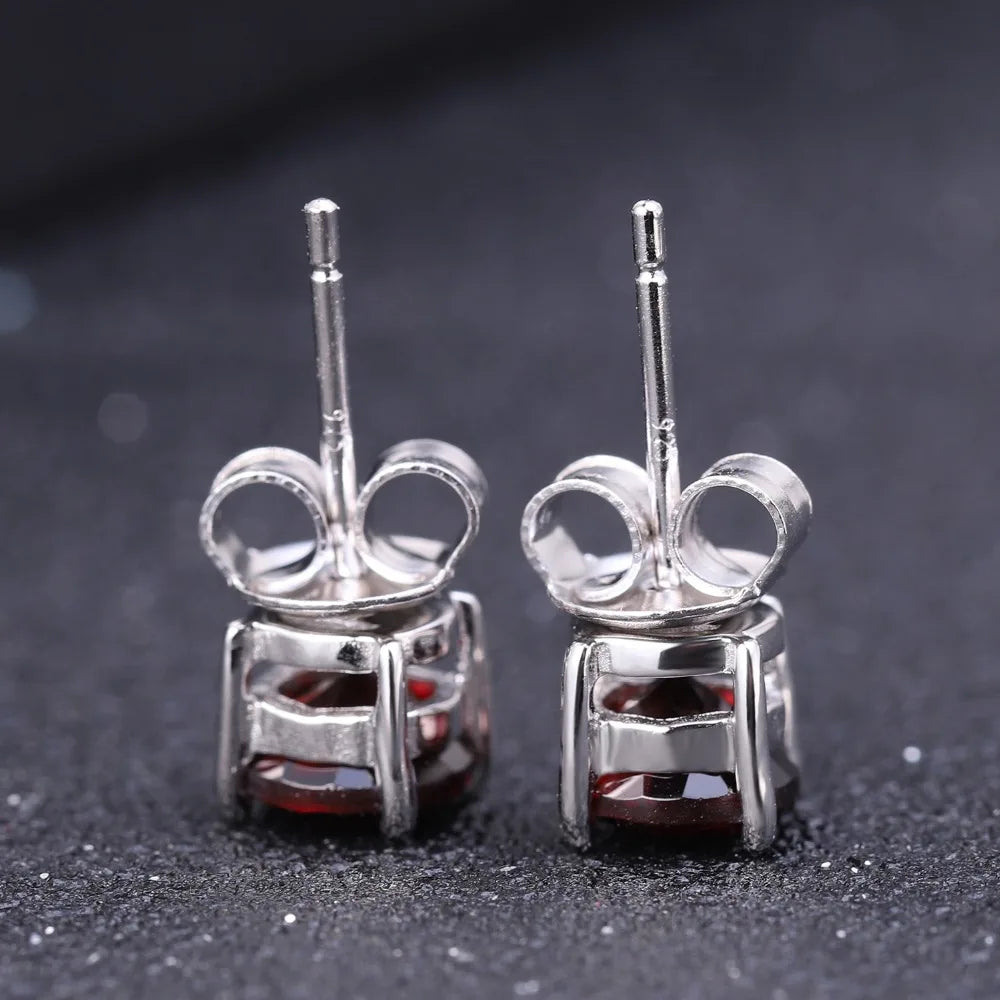 GRACE 1.28 CT. Round Gemstone Stud Earrings in Sterling Silver