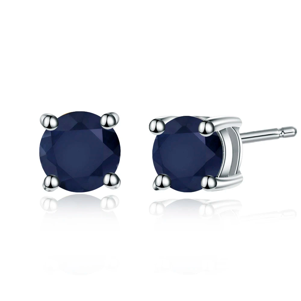 GRACE 1.28 CT. Round Gemstone Stud Earrings in Sterling Silver