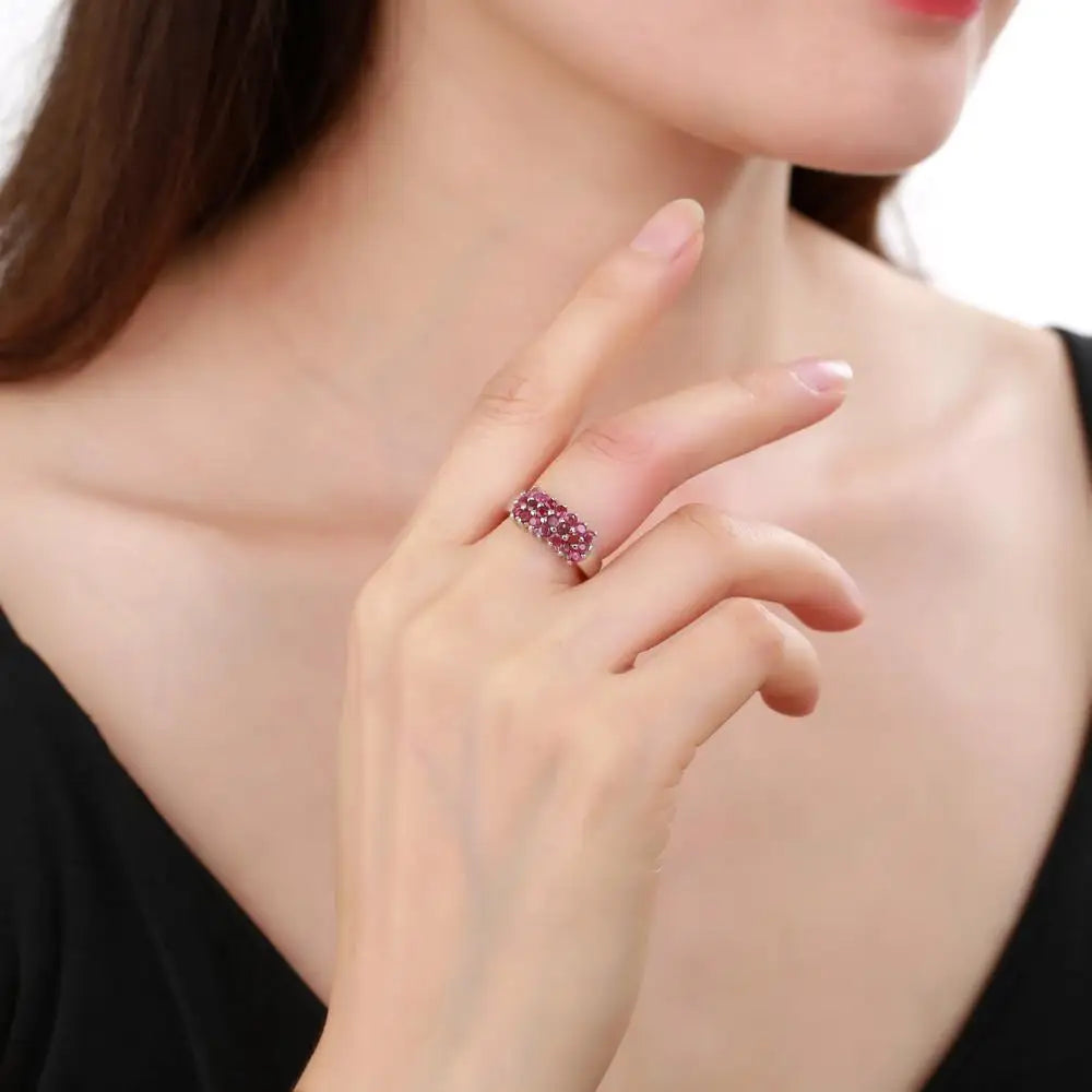 GRACE Multi-Stone Band Ring in Sterling Silver
