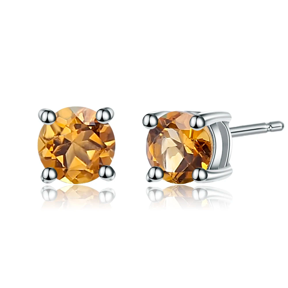 GRACE 1.28 CT. Round Gemstone Stud Earrings in Sterling Silver