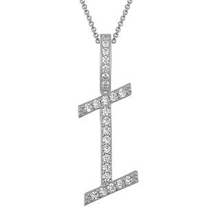 Collier avec pendentif initial en moissanite et argent sterling