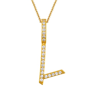 Collar con colgante inicial de moissanita en plata de ley bañada en oro