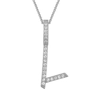 Collier avec pendentif initial en moissanite et argent sterling