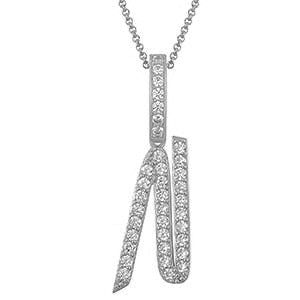 Collier avec pendentif initial en moissanite et argent sterling