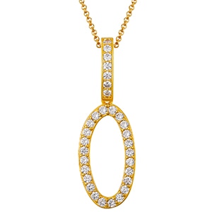 Collar con colgante inicial de moissanita en plata de ley bañada en oro