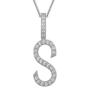 Collier avec pendentif initial en moissanite et argent sterling