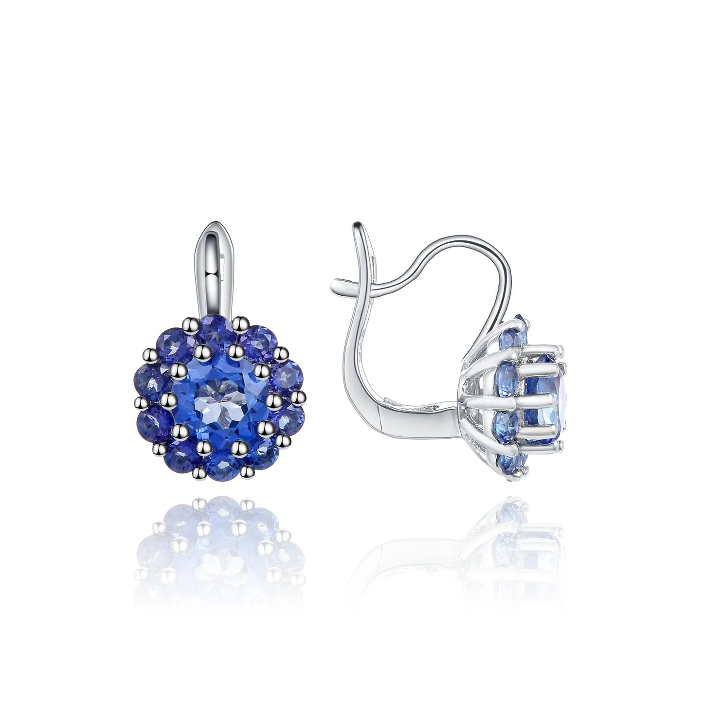GRACE Gemstone Cluster Earrings Ring Set in Sterling Silver