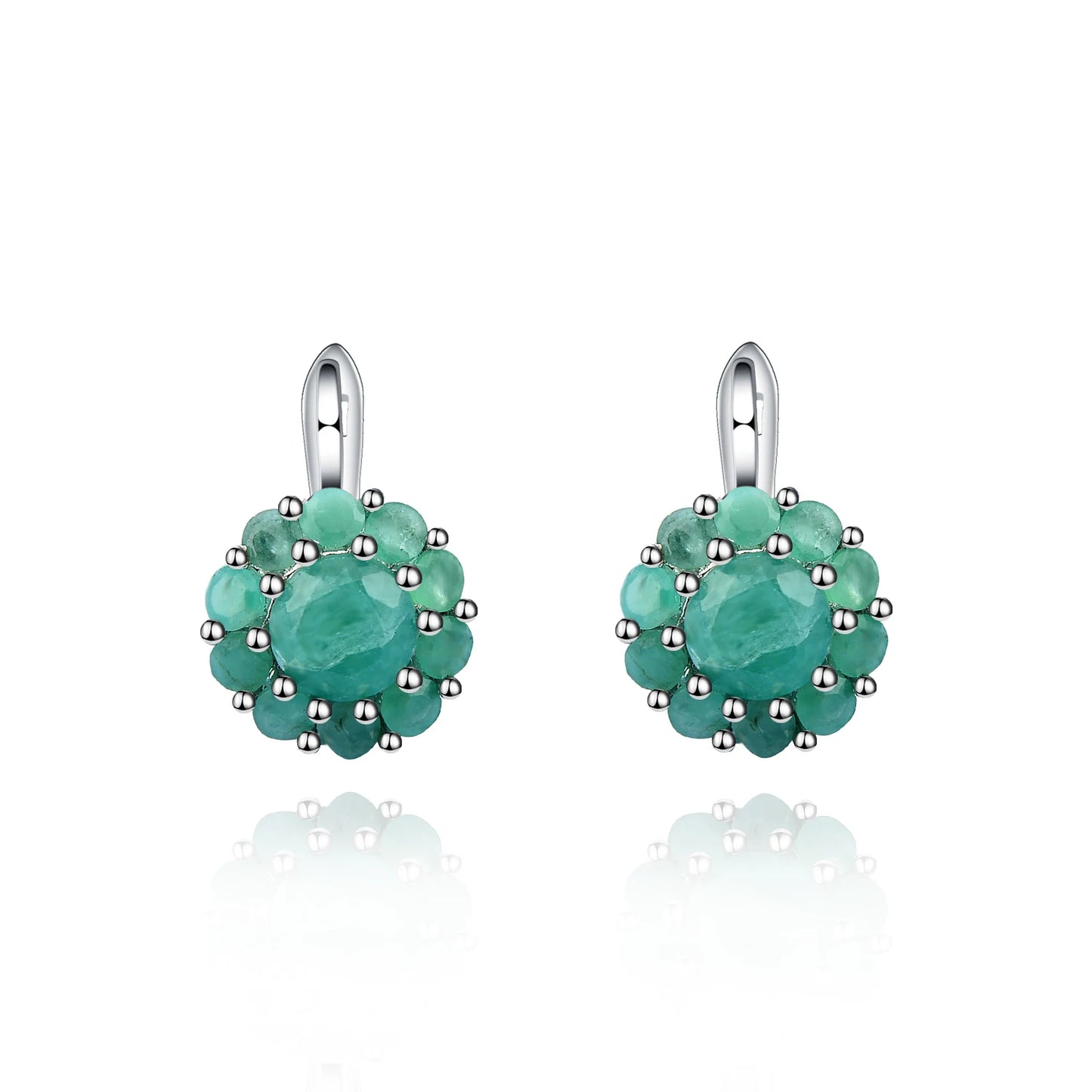GRACE Gemstone Cluster Earrings Ring Set in Sterling Silver