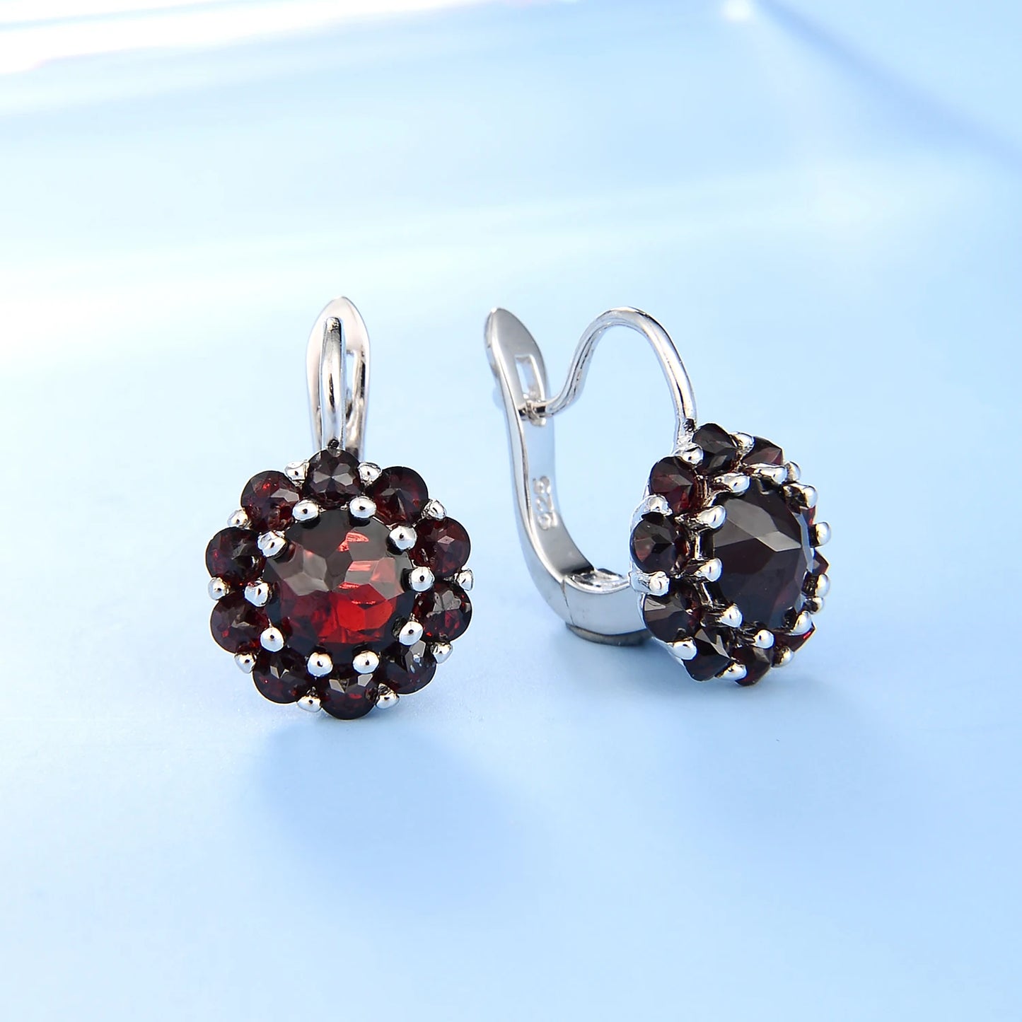 GRACE Gemstone Cluster Earrings Ring Set in Sterling Silver